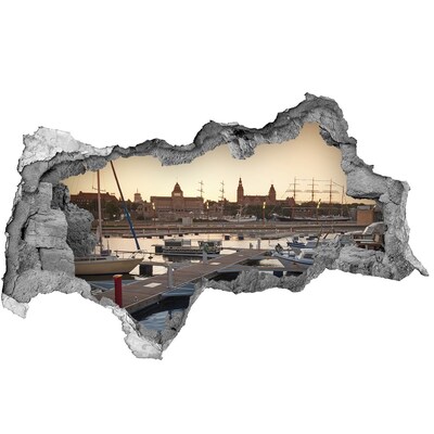 Hole in the wall decal The port in the setting sun