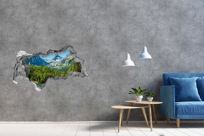 Hole in the wall sticker Mountain landscape with a lake