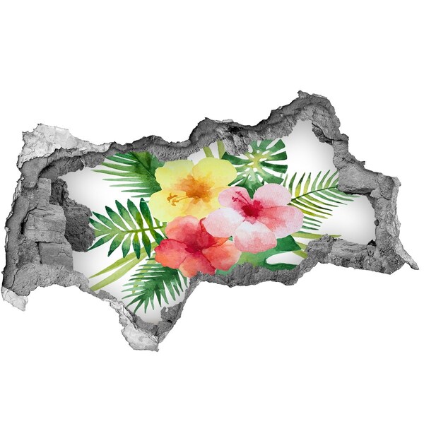 Hole wall sticker Hole-in-the-wall tropical garden