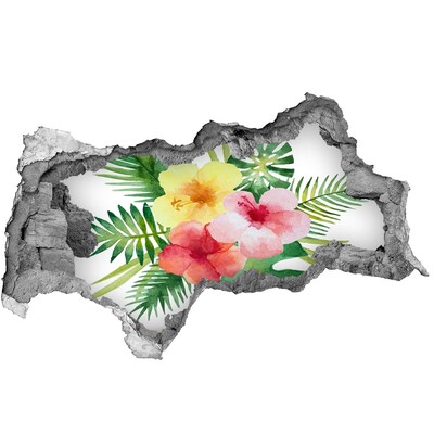 Hole wall sticker Hole-in-the-wall tropical garden