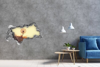 Hole in the wall decal A flower in the sun's rays