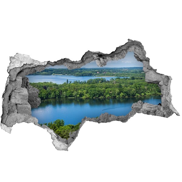 Hole in the wall decal View of the lake among the greenery