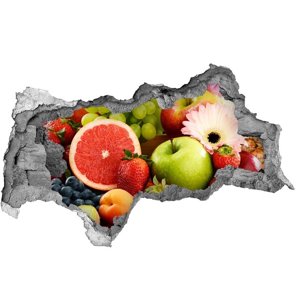 Hole in the wall sticker Fresh fruit in a hole in the wall