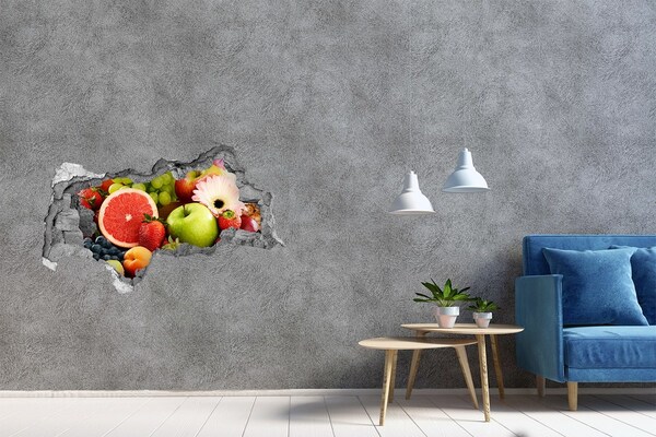 Hole in the wall sticker Fresh fruit in a hole in the wall
