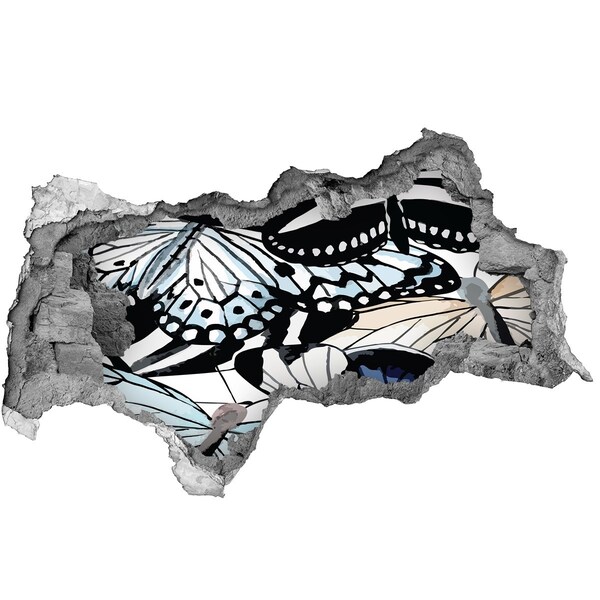 Hole wall sticker Butterflies in a colorful composition