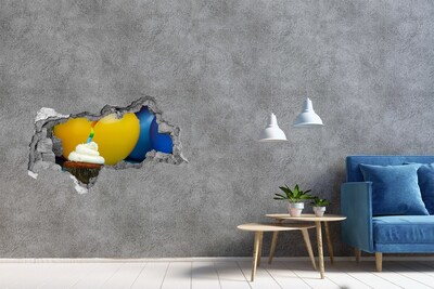 Hole wall sticker Birthday surprise