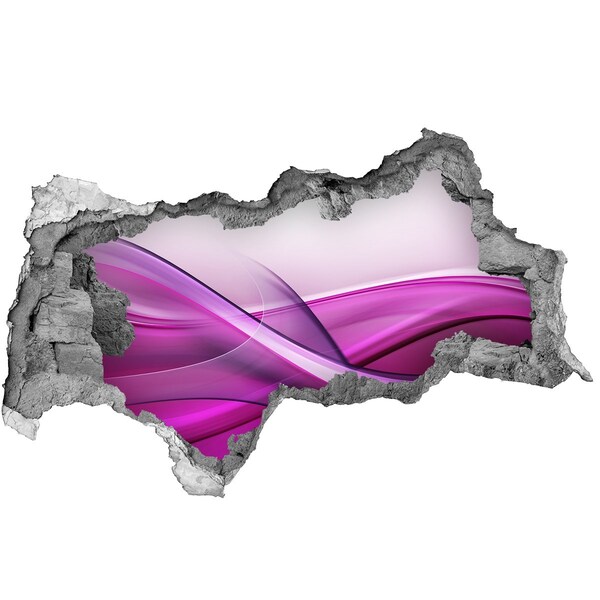 Hole in the wall sticker A wave in shades of purple