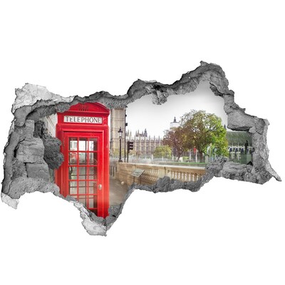Hole wall sticker View of London through a hole in the wall