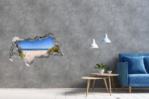 Hole in the wall sticker Beach by the sea