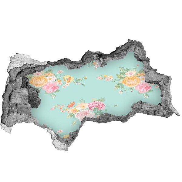 Hole in the wall decal A flower paradise behind the wall