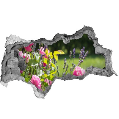 Hole in the wall decal A flower paradise behind the wall