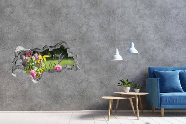Hole in the wall decal A flower paradise behind the wall