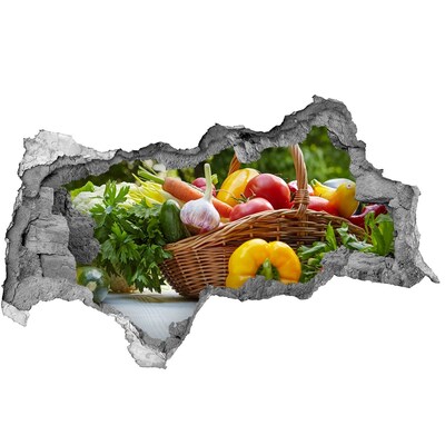 Hole in the wall decal A basket full of fresh vegetables