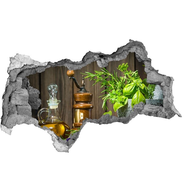 Hole wall sticker Herbal corner in the kitchen