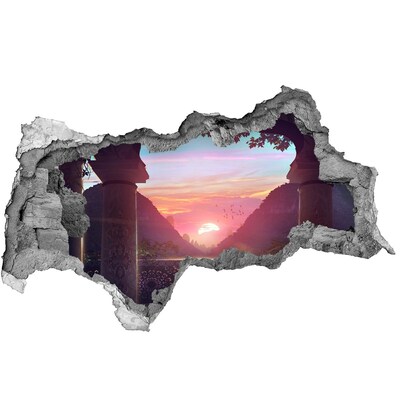 Hole in the wall sticker Sunset in a mountain valley