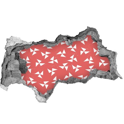 Hole in the wall sticker Pattern in a red shade