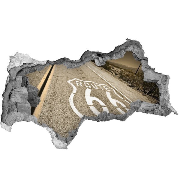 Hole in the wall sticker Route 66 in concrete