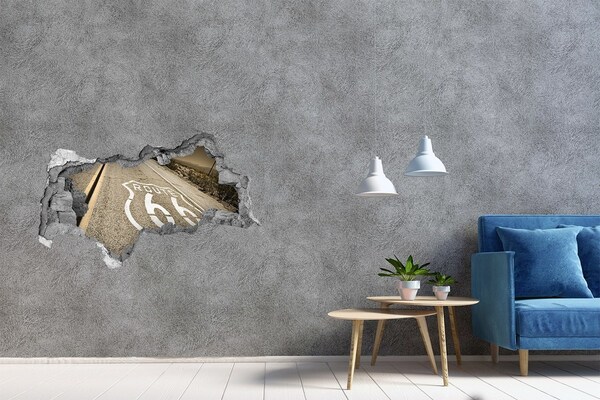 Hole in the wall sticker Route 66 in concrete