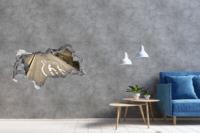 Hole in the wall sticker Route 66 in concrete