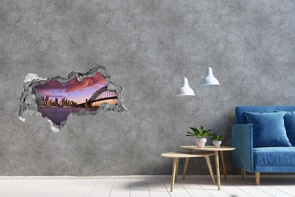 Hole wall sticker View of Sydney