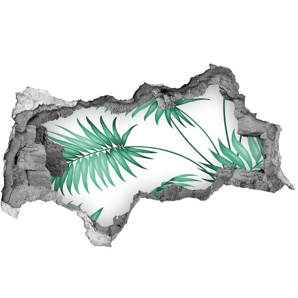 Hole wall sticker Green jungle through a hole in the wall