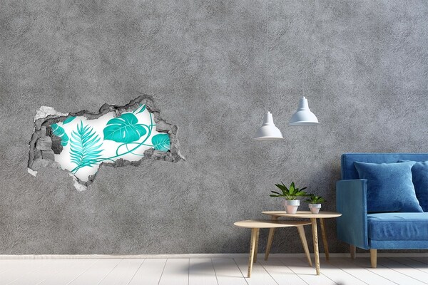 Hole wall sticker Tropical paradise behind the wall