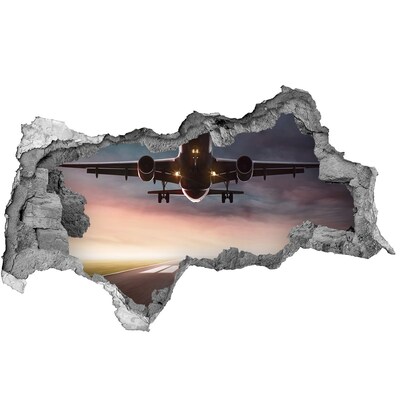 Hole wall sticker Airport at sunset