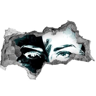 Hole wall sticker Eyes in concrete