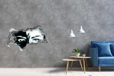 Hole wall sticker Eyes in concrete