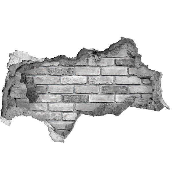 Hole in the wall sticker Damaged brick wall