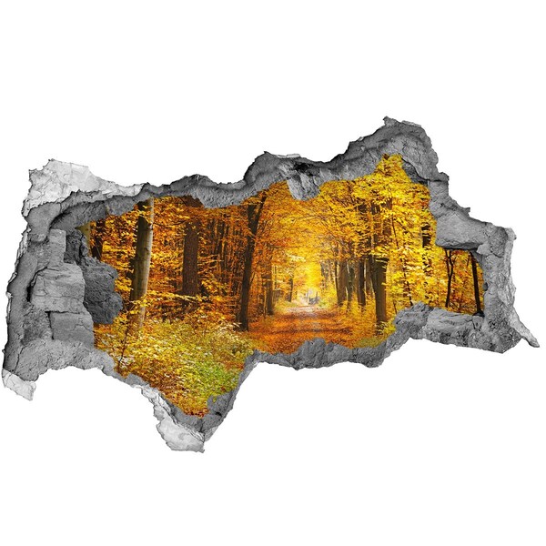 Hole in the wall decal Autumn alley in the forest