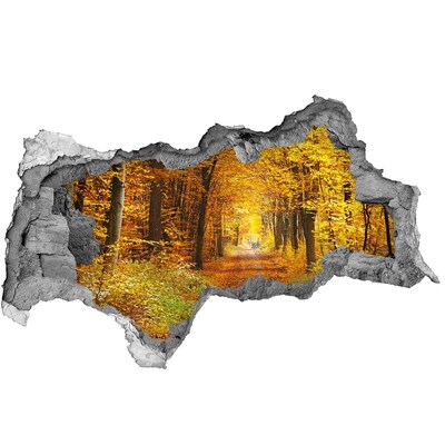 Hole in the wall decal Autumn alley in the forest