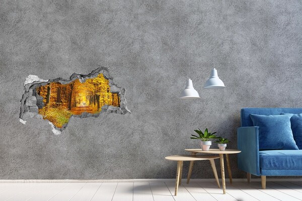 Hole in the wall decal Autumn alley in the forest