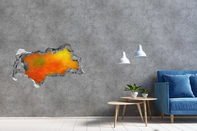 Hole in the wall decal A fiery crack in the wall