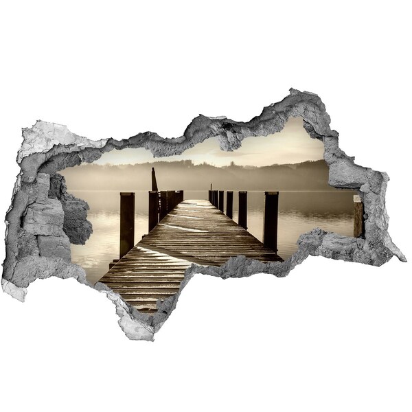 Hole wall sticker Pier over calm water