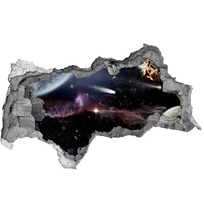 Hole wall sticker The cosmic space beyond the hole