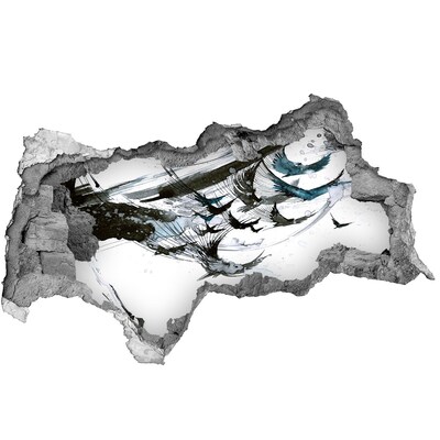 Hole wall sticker Modern abstraction in a hole