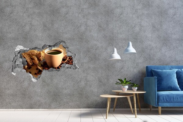 Hole in the wall sticker Coffee with beans