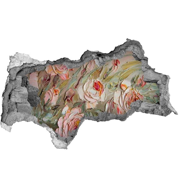 Hole in the wall sticker A flower garden in a ruined wall