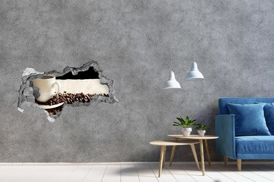 Hole wall sticker Coffee in the heart of the wall