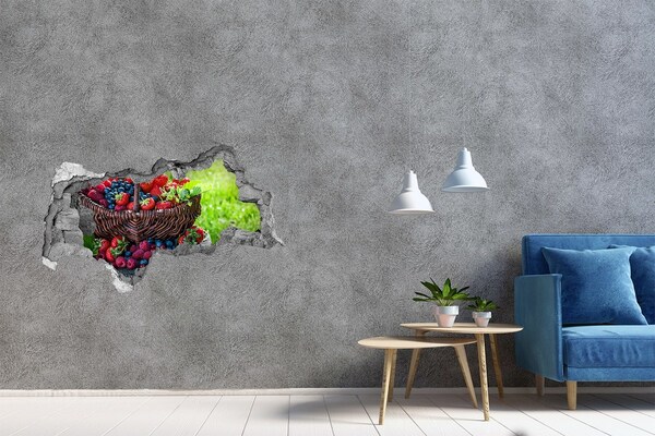 Hole in the wall decal A basket full of forest fruits