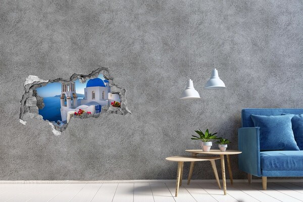 Hole in the wall sticker Santorini in full splendor