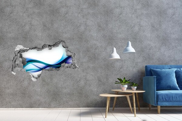 Hole wall sticker A wave in a concrete hole