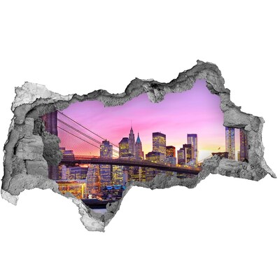 Hole wall sticker New York skyline at sunset