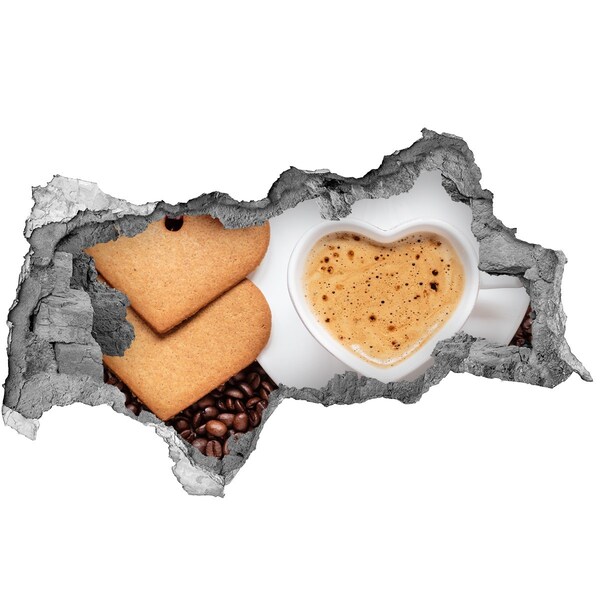 Hole in the wall sticker Coffee with cookies