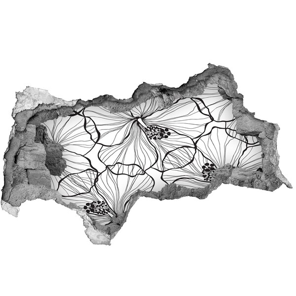 Hole wall sticker Hole in the Wall Floral Motif