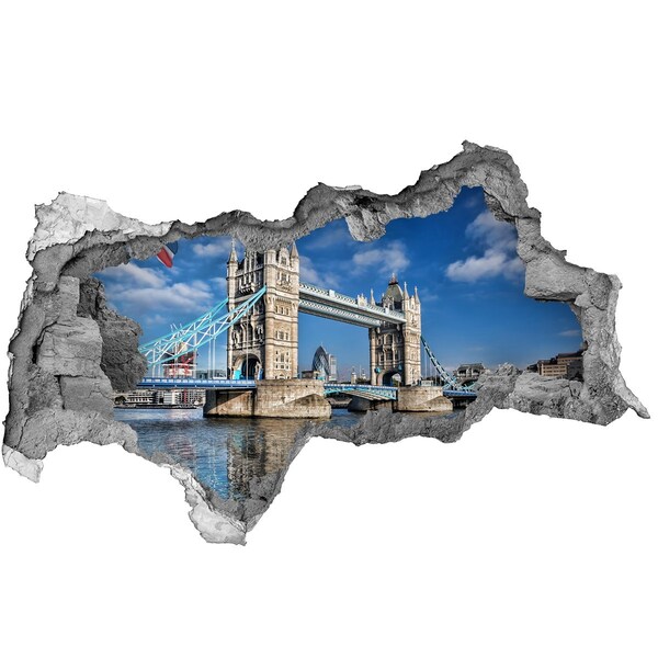 Hole wall sticker Tower Bridge in London