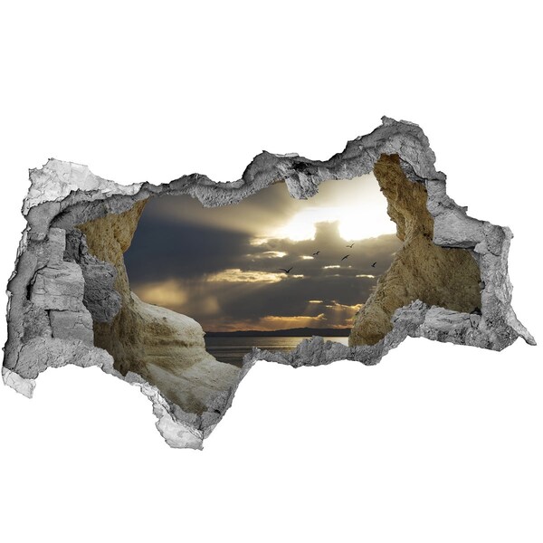 Hole in the wall decal Sunset over the sea