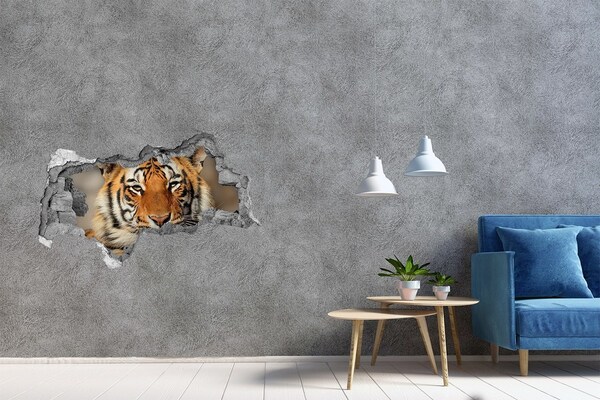 Hole wall sticker Tiger in a Hole in the Wall
