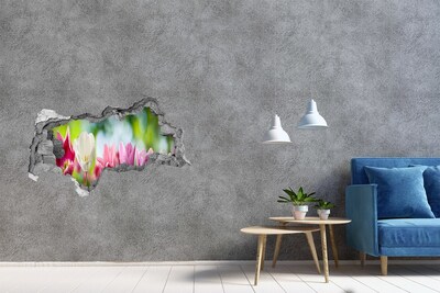 Hole in the wall decal A flower paradise behind the wall